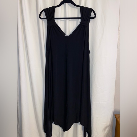 Magna Fashion Black Sleeveless Shoulder Loop Jersey Dress Sz 4x (26-28) - Picture 1 of 5
